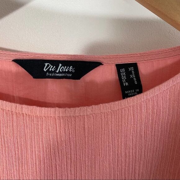 Du Jour pink wide sleeve cotton blouse size xs - Picture 5 of 9